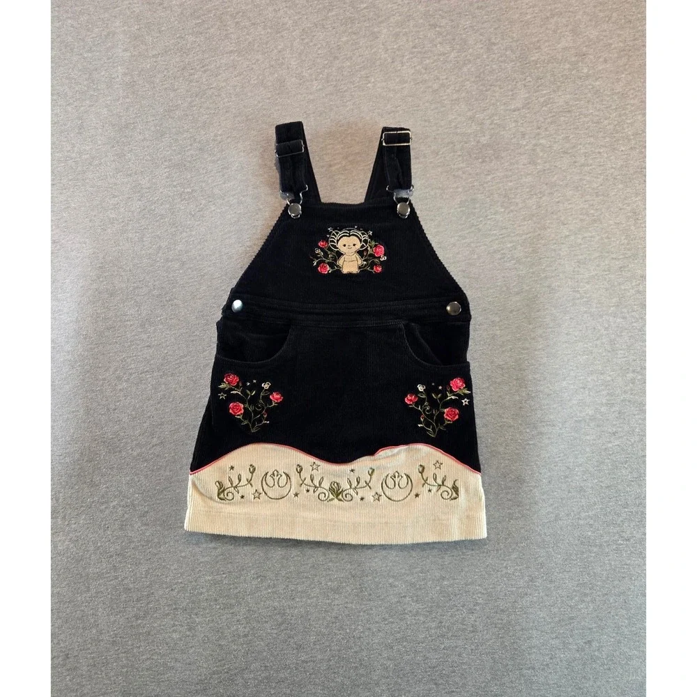 Star Wars Our Universe Jumper Dress Kid 4T Black Western Princess Leia Corduroy